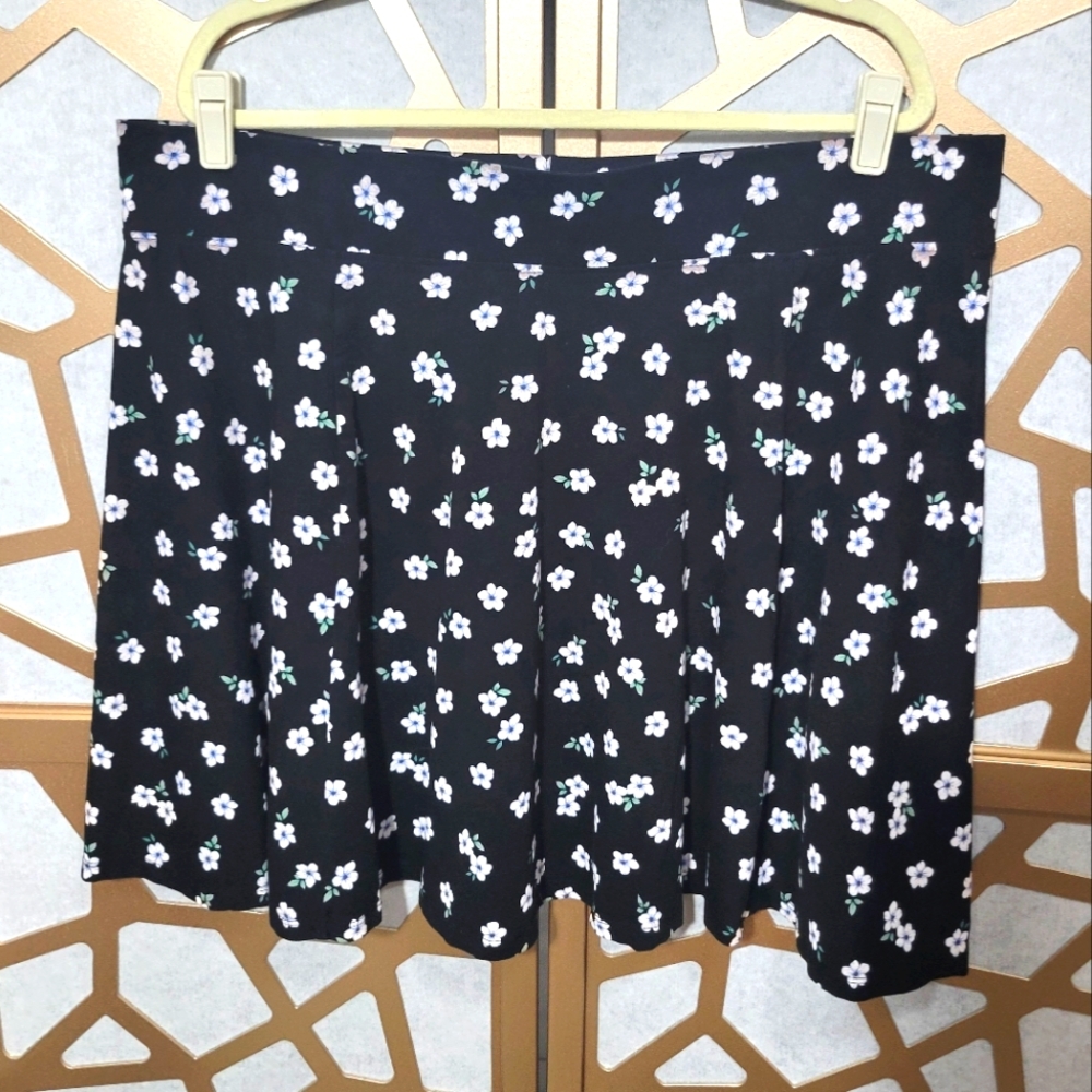 CLOCKHOUSE Floral Black Skater Skirt